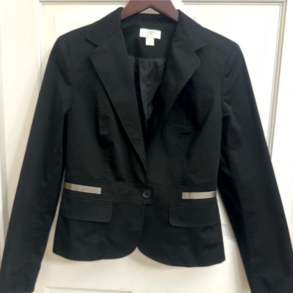 Loft Black One Button Blazer